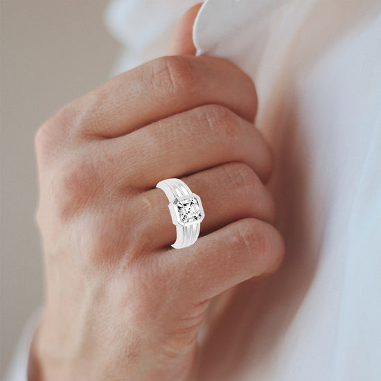 2.50Ct Asscher Shape Rings