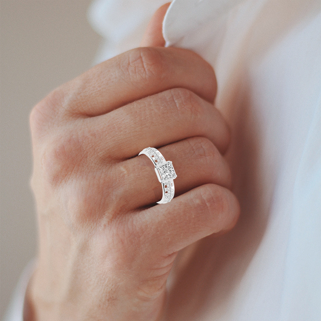1Ct Princess Cut Solitaire