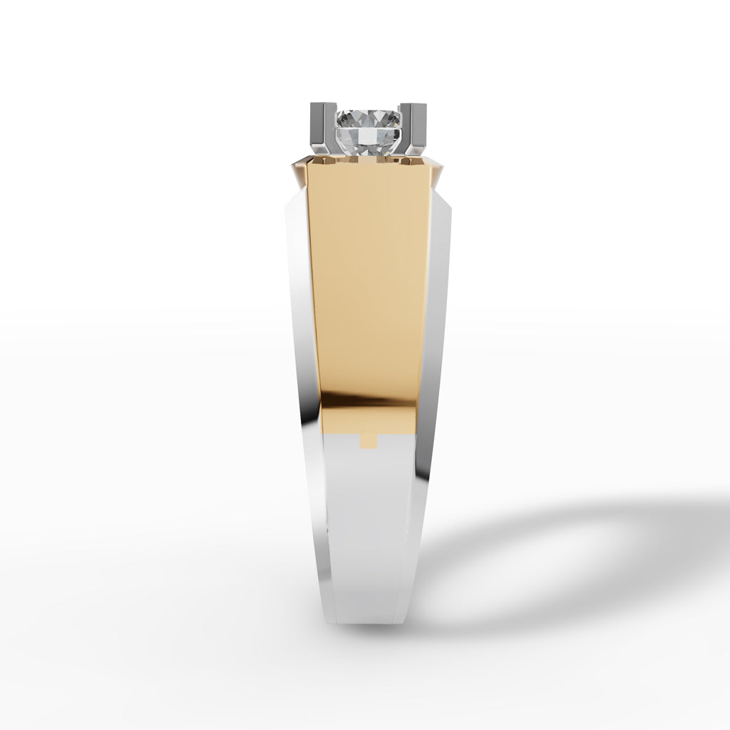 Solitaire Two-Tone Men's Diamond Ring