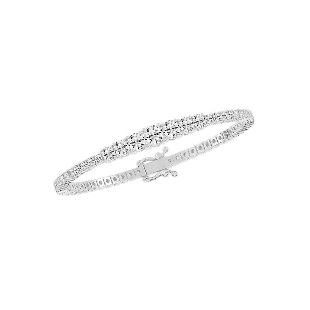 Riona 6Ct Sterling Round Cut Tennis Lab Diamond Bracelet