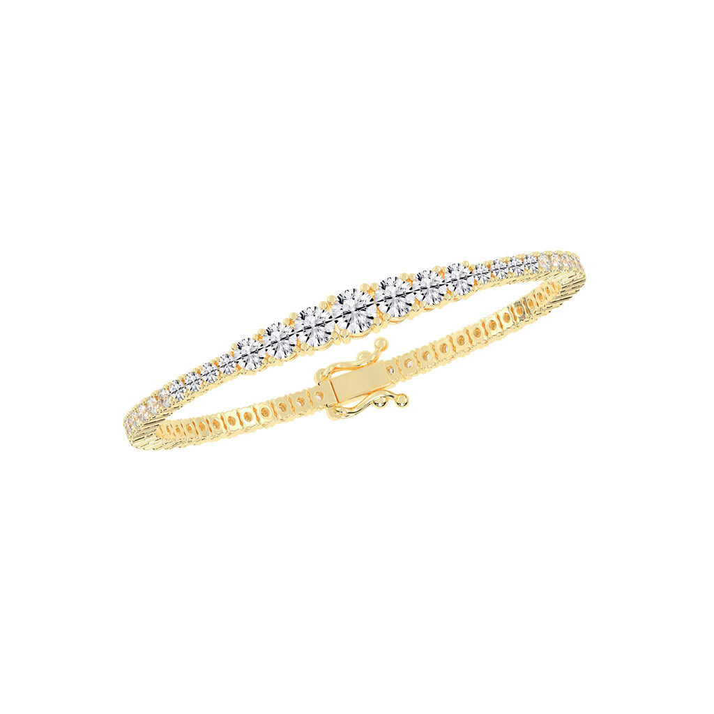 Riona 6Ct Sterling Round Cut Tennis Lab Diamond Bracelet