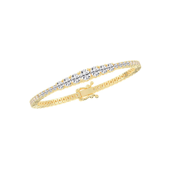 Riona 6Ct Sterling Round Cut Tennis Lab Diamond Bracelet
