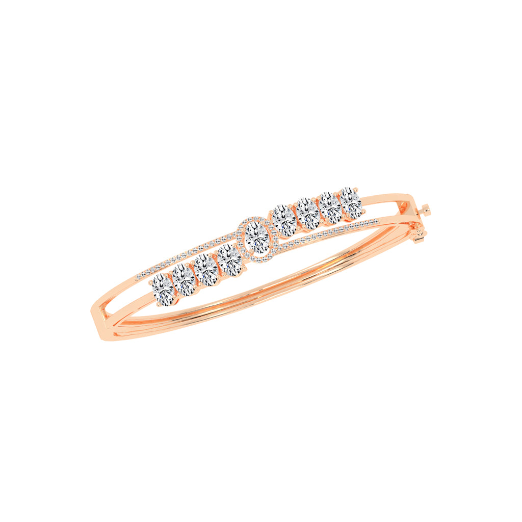 Zaria 4.25Ct Split Oval Cut Kada Lab Diamond Bracelet