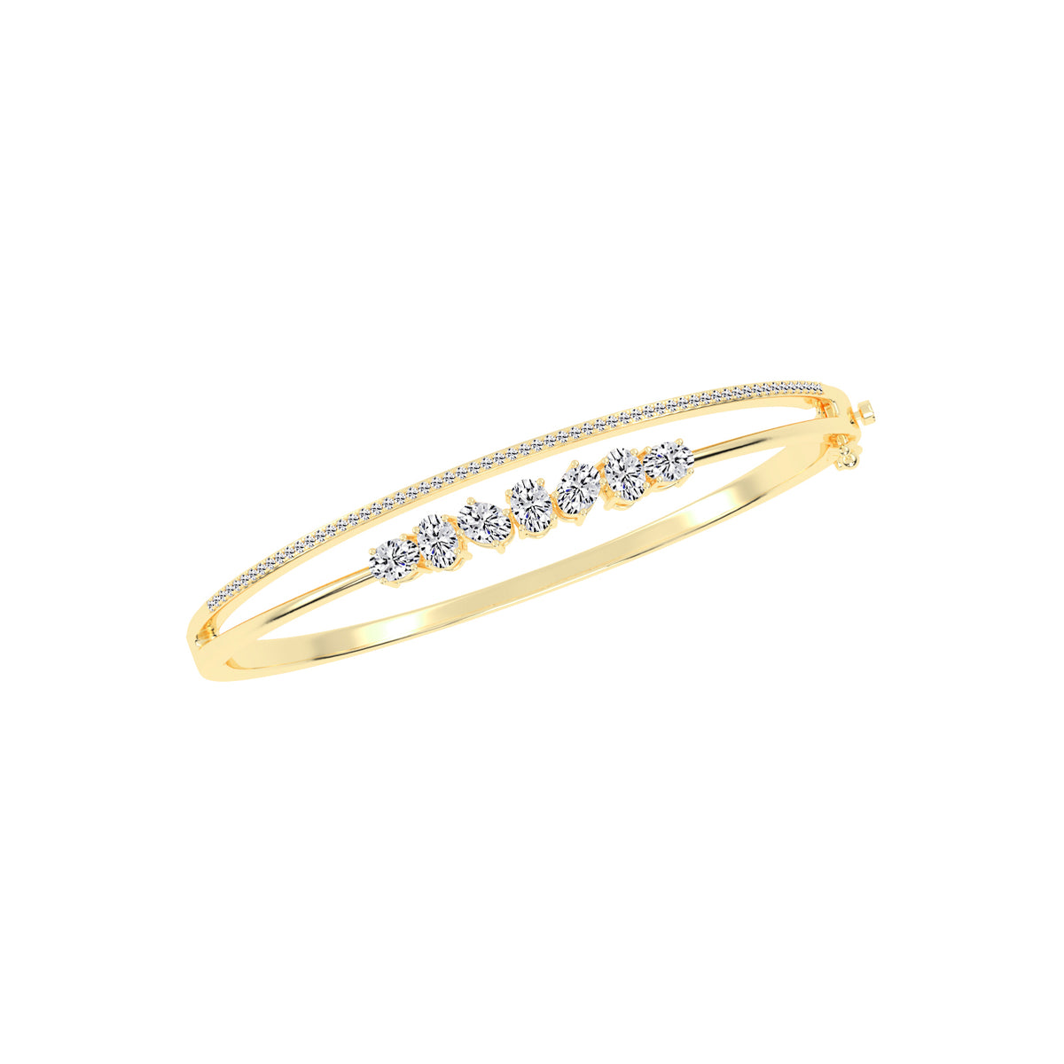 Elara 2Ct Split Oval Cut Kada Lab Diamond Bracelet