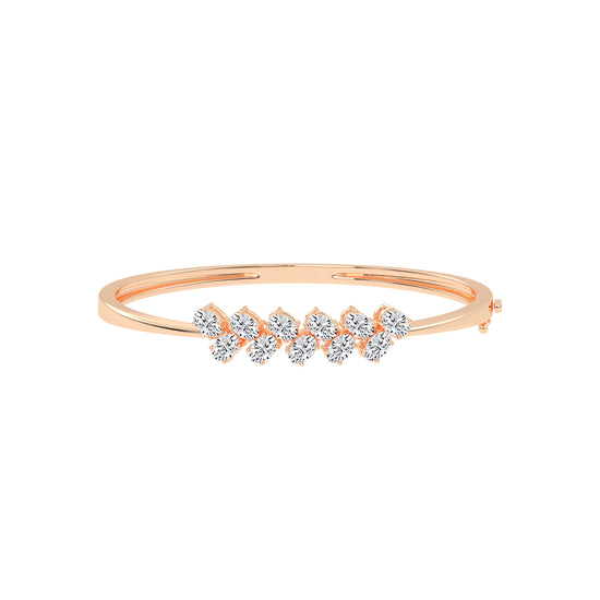 Alina 3Ct Reversed Tapred Oval Cut Kada Lab Diamond Bracelet