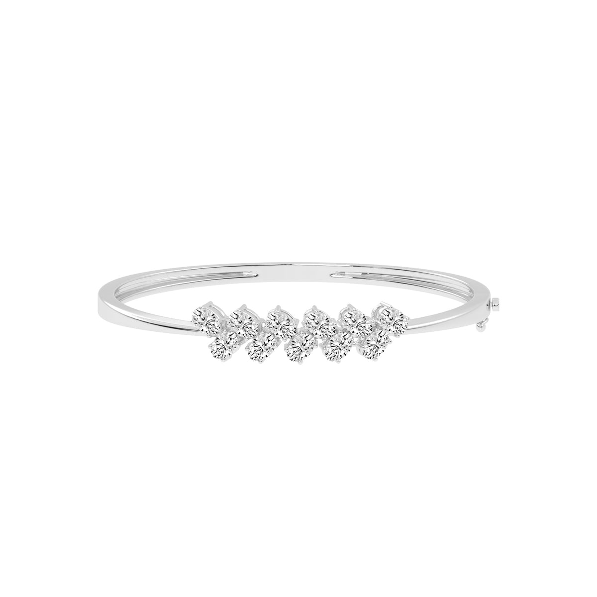 Alina 3Ct Reversed Tapred Oval Cut Kada Lab Diamond Bracelet