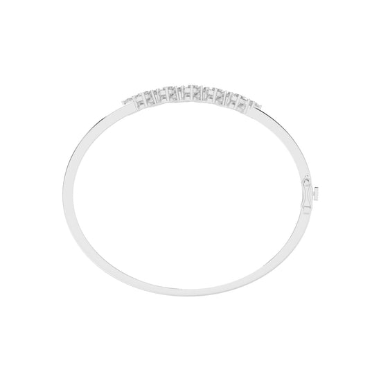 Alina 3Ct Reversed Tapred Oval Cut Kada Lab Diamond Bracelet