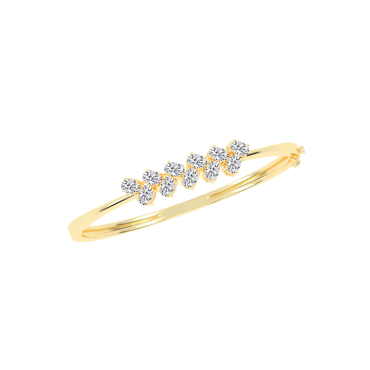 Alina 3Ct Reversed Tapred Oval Cut Kada Lab Diamond Bracelet