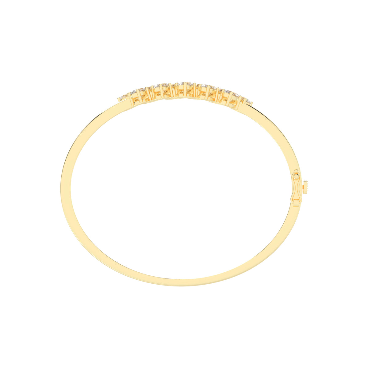 Alina 3Ct Reversed Tapred Oval Cut Kada Lab Diamond Bracelet