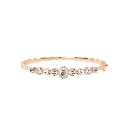 Ravina Oval Cut Kada Lab Diamond Bracelet