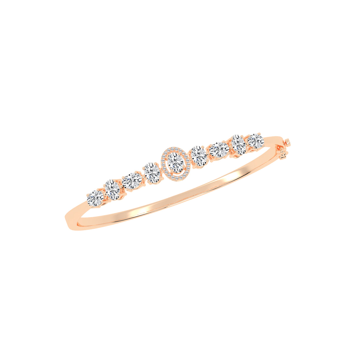 Ravina Oval Cut Kada Lab Diamond Bracelet