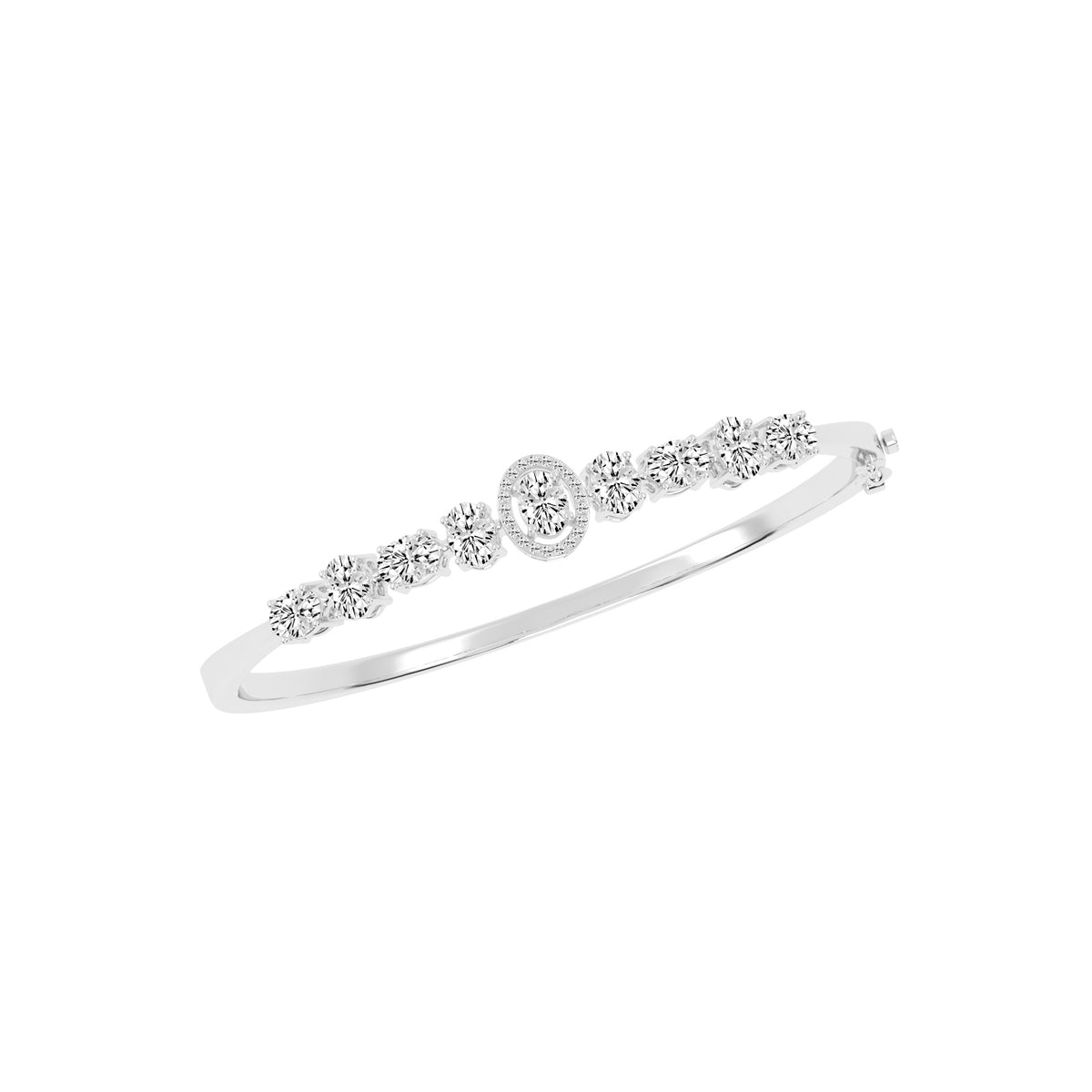 Ravina Oval Cut Kada Lab Diamond Bracelet