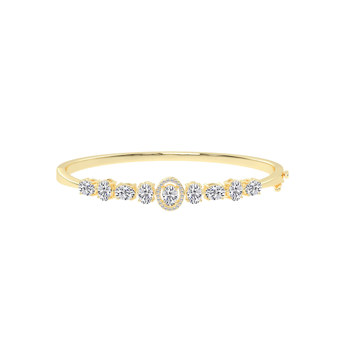 Ravina Oval Cut Kada Lab Diamond Bracelet
