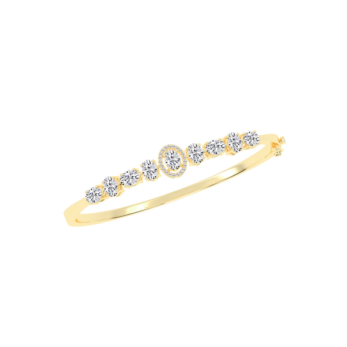 Ravina Oval Cut Kada Lab Diamond Bracelet