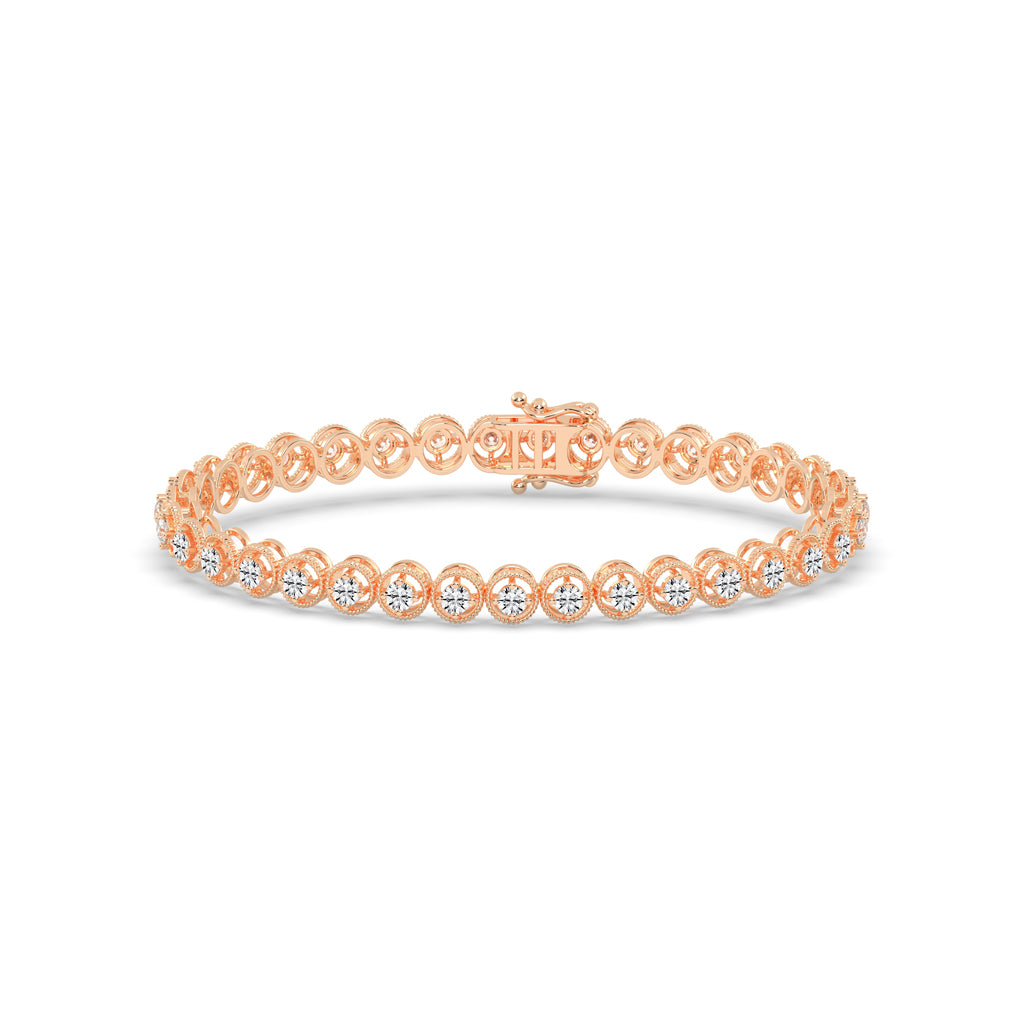Thalia 2.5Ct Miracle Setting Round Cut Tennis Lab Diamond Bracelet