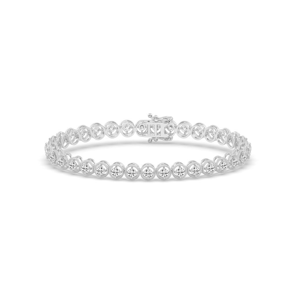 Thalia 2.5Ct Miracle Setting Round Cut Tennis Lab Diamond Bracelet