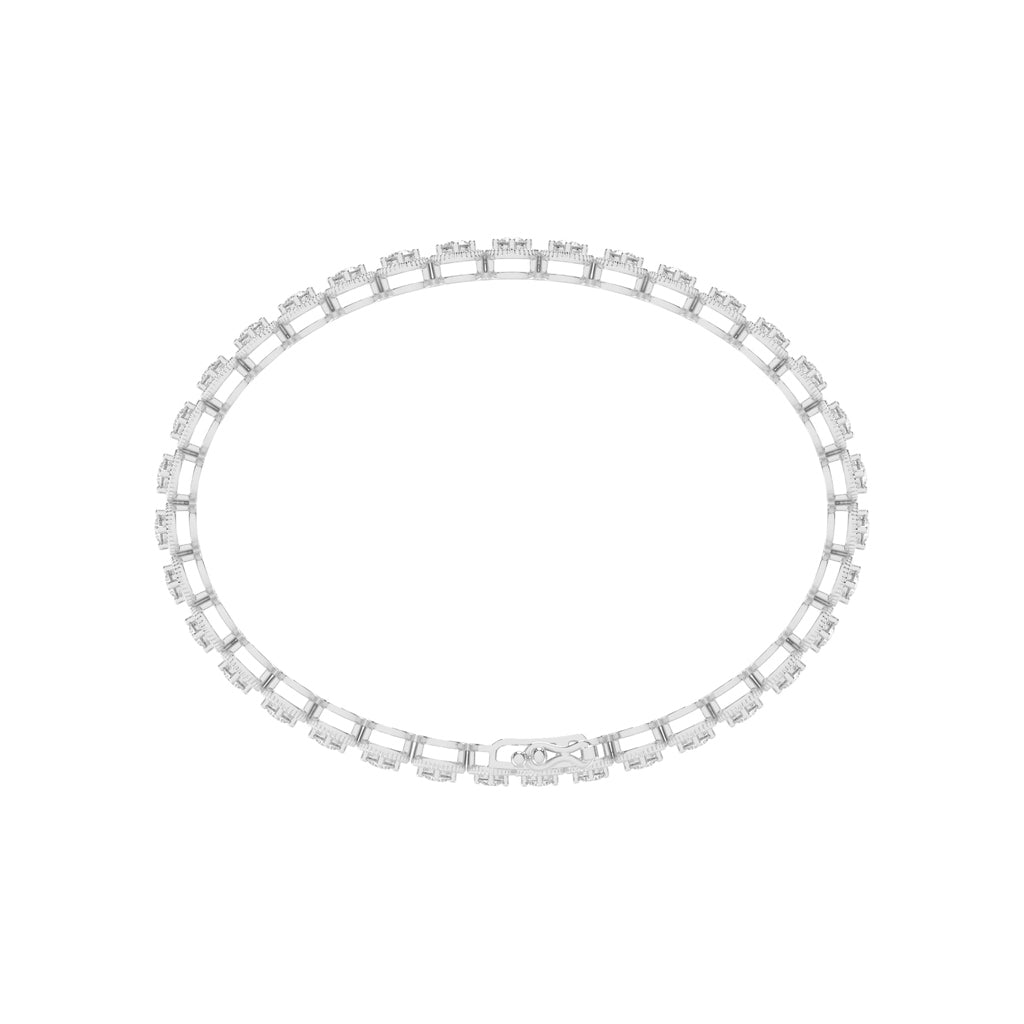Thalia 2.5Ct Miracle Setting Round Cut Tennis Lab Diamond Bracelet