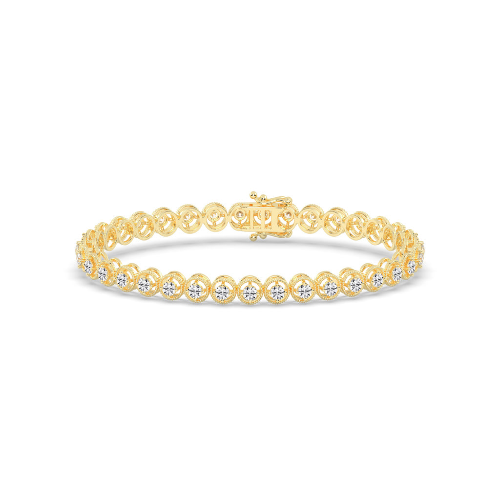 Thalia 2.5Ct Miracle Setting Round Cut Tennis Lab Diamond Bracelet
