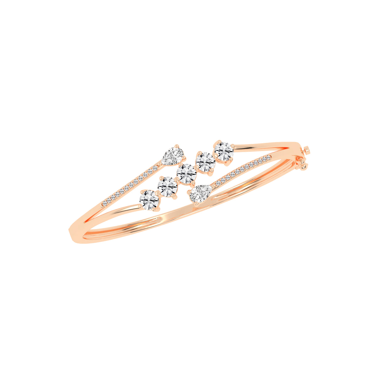 Arelis 3.75Ct Bypass Pear Cut Kada Lab Diamond Bracelet