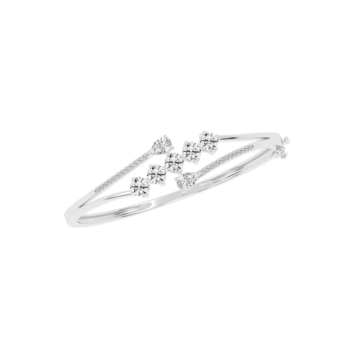 Arelis 3.75Ct Bypass Pear Cut Kada Lab Diamond Bracelet