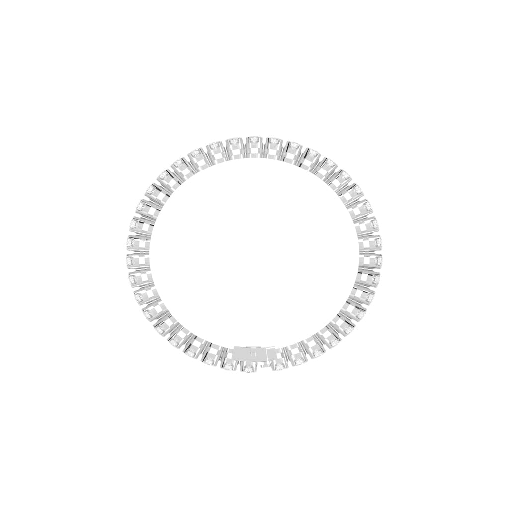 Eterna Shine 3.25Ct Bezel Setting Round Cut Delicate Lab Diamond Bracelet