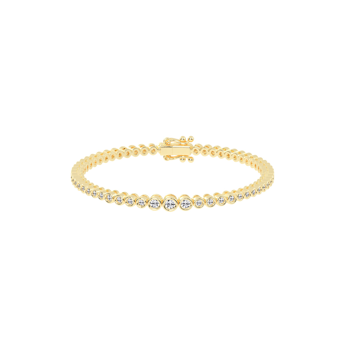 Livia 1.25Ct Bezel Round Cut Tennis Lab Diamond Bracelet