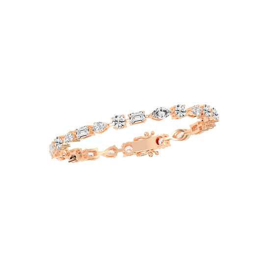 Atria 6.75Ct Miracle Setting Marquise Cut Fancy Lab Diamond Bracelet