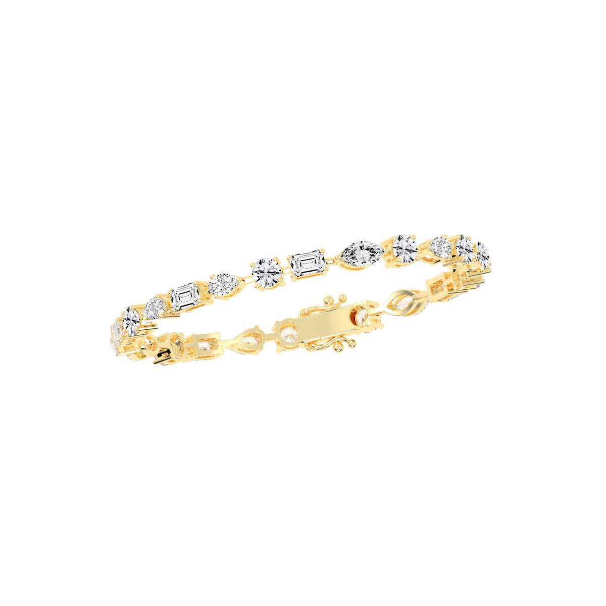 Atria 6.75Ct Miracle Setting Marquise Cut Fancy Lab Diamond Bracelet