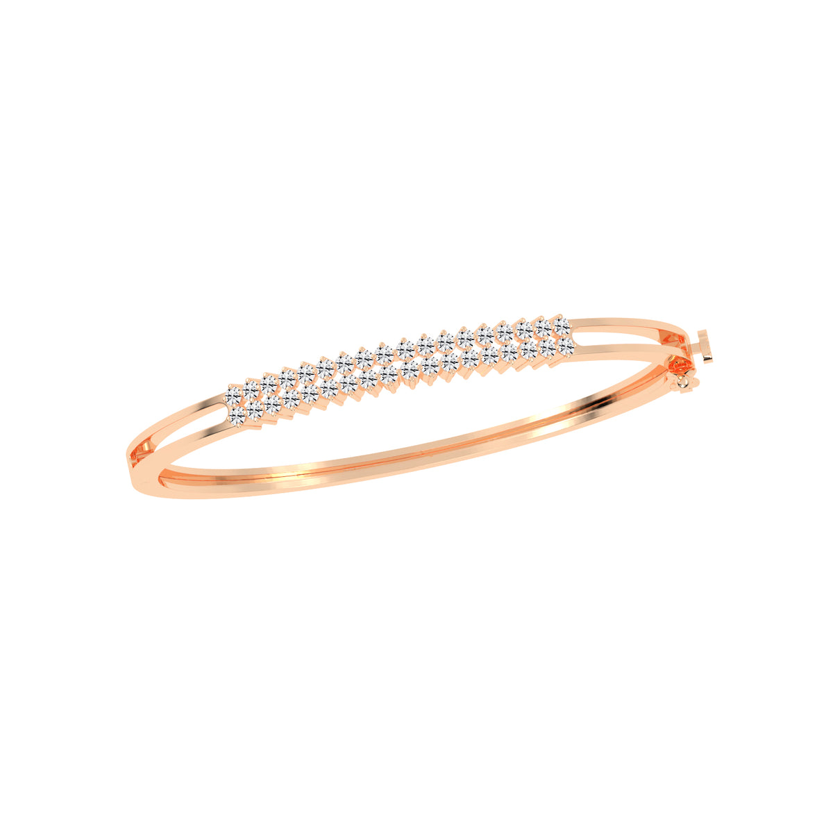 Miri 1.25Ct Two Row Round Cut Kada Lab Diamond Bracelet