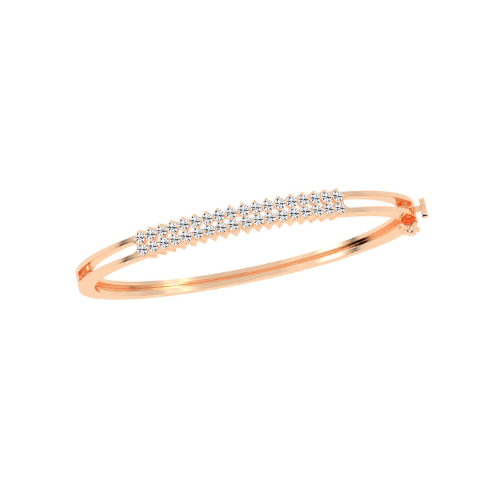 Miri 1.25Ct Two Row Round Cut Kada Lab Diamond Bracelet