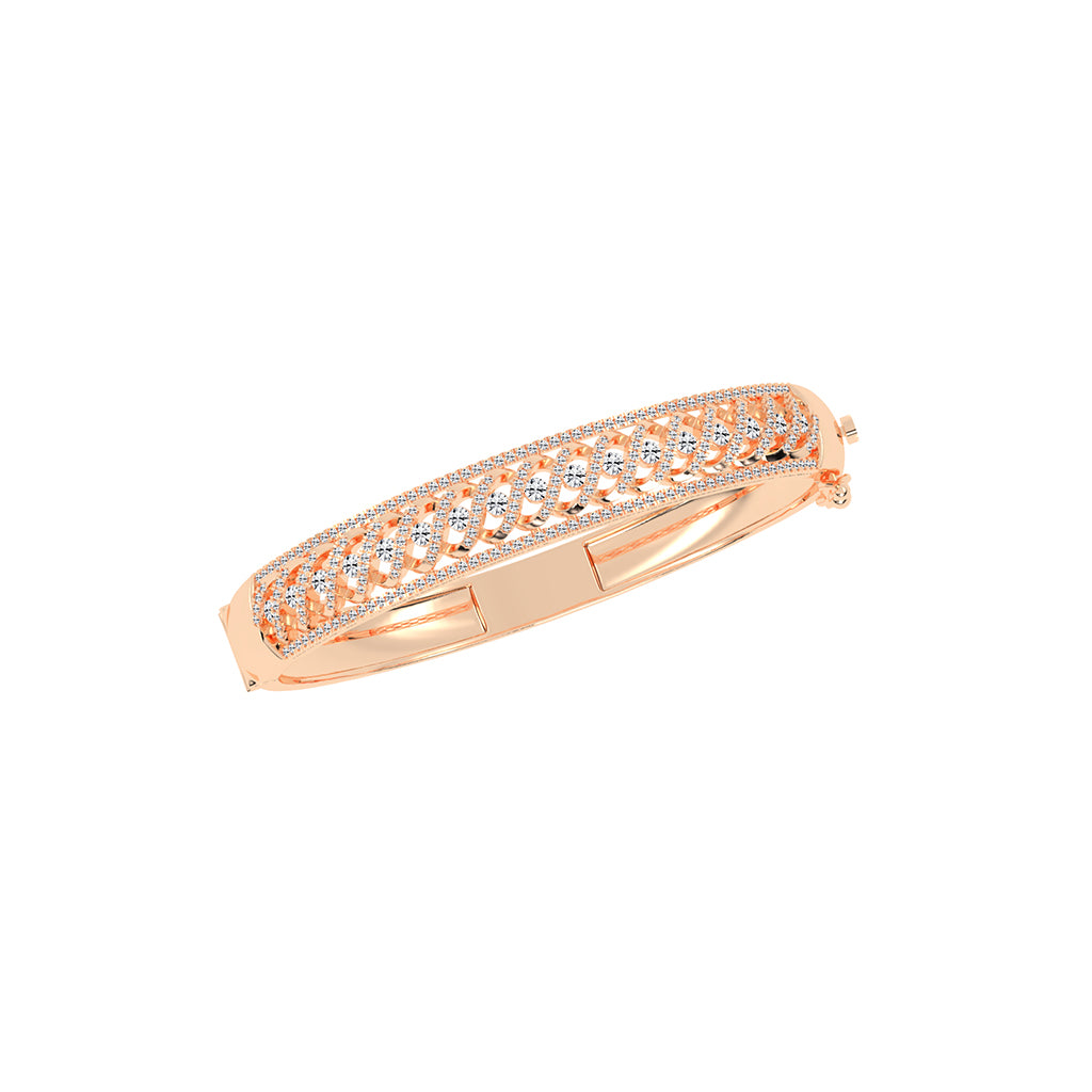 Bria 2Ct Leafy Whisper Round Cut Kada Lab Diamond Bracelet
