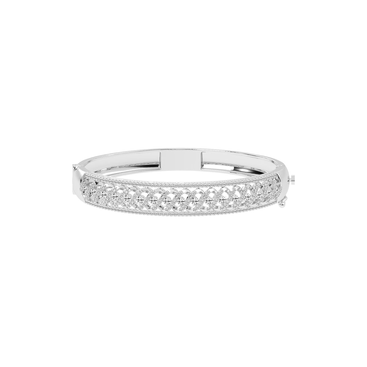 Bria 2Ct Leafy Whisper Round Cut Kada Lab Diamond Bracelet