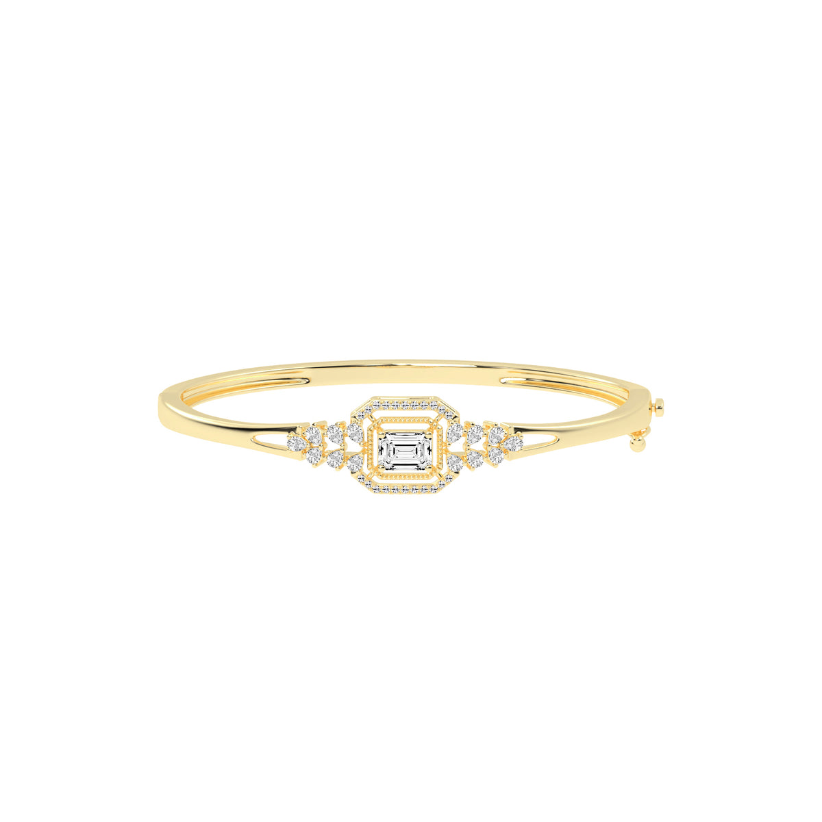 Daria Split Shank Emerald Cut Kada Lab Diamond Bracelet