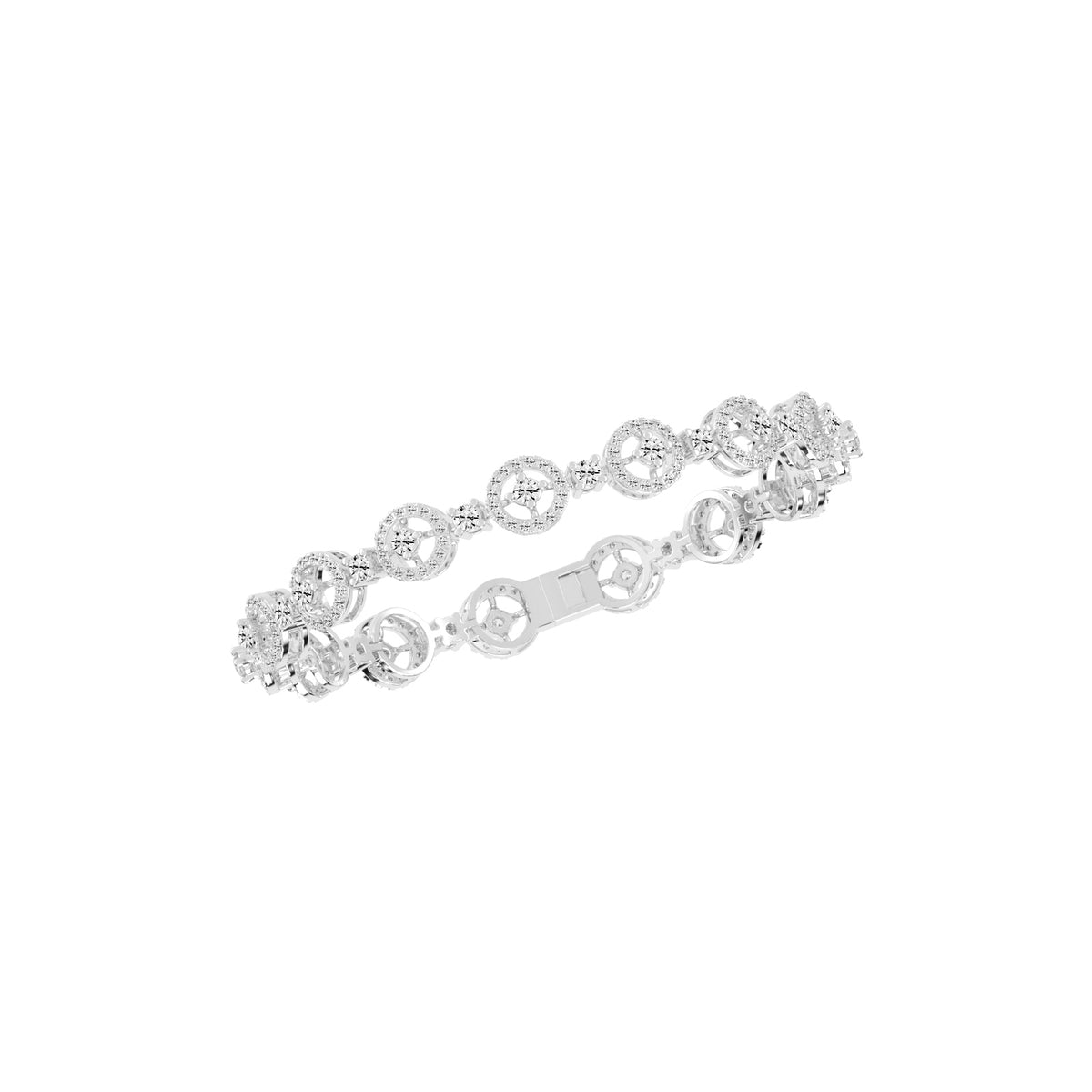 Anya 3.25Ct Studded Round Cut Fancy Lab Diamond Bracelet