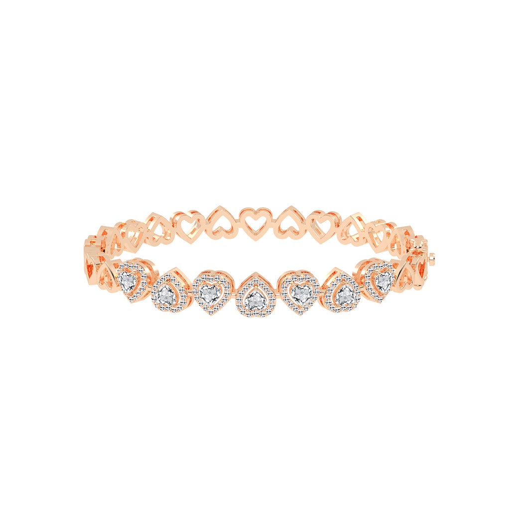 Celara Bezel Heart Cut Kada Lab Diamond Bracelet