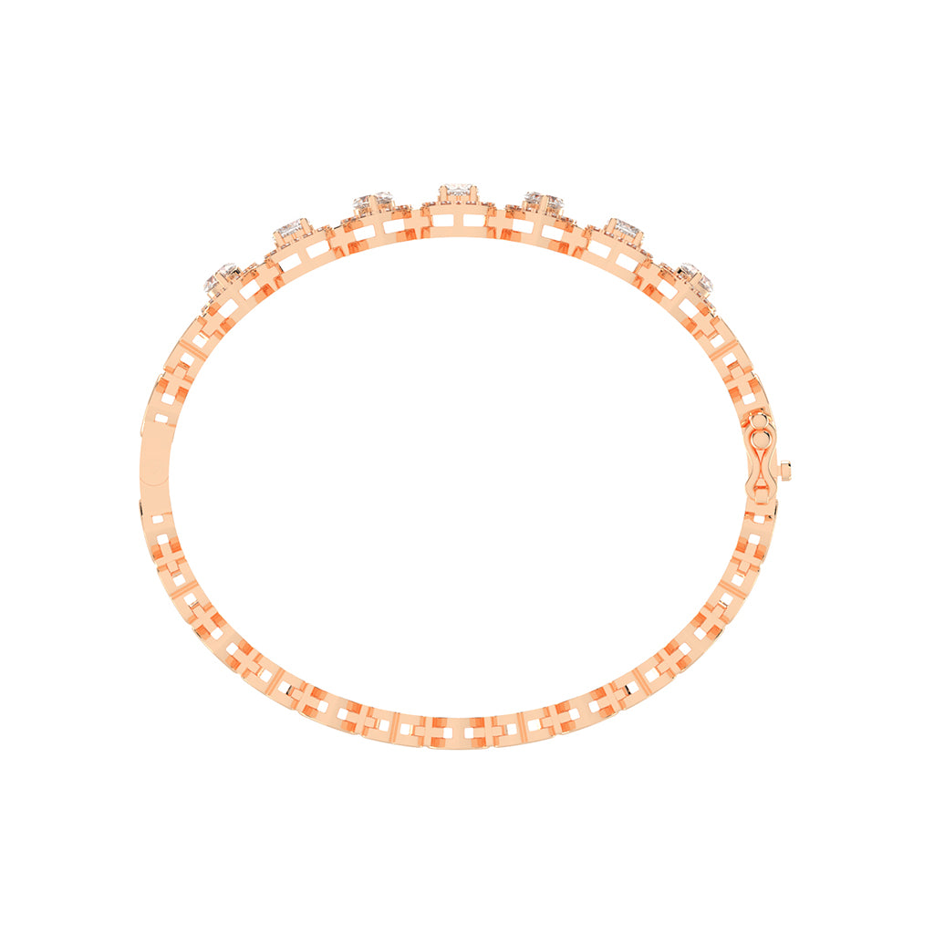 Celara Bezel Heart Cut Kada Lab Diamond Bracelet
