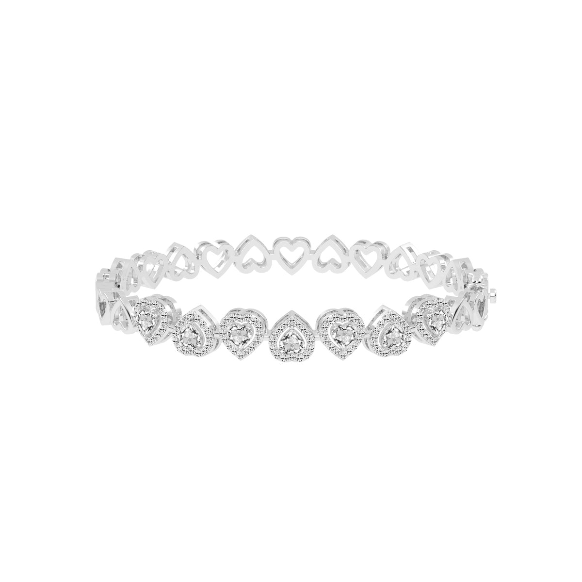 Celara Bezel Heart Cut Kada Lab Diamond Bracelet