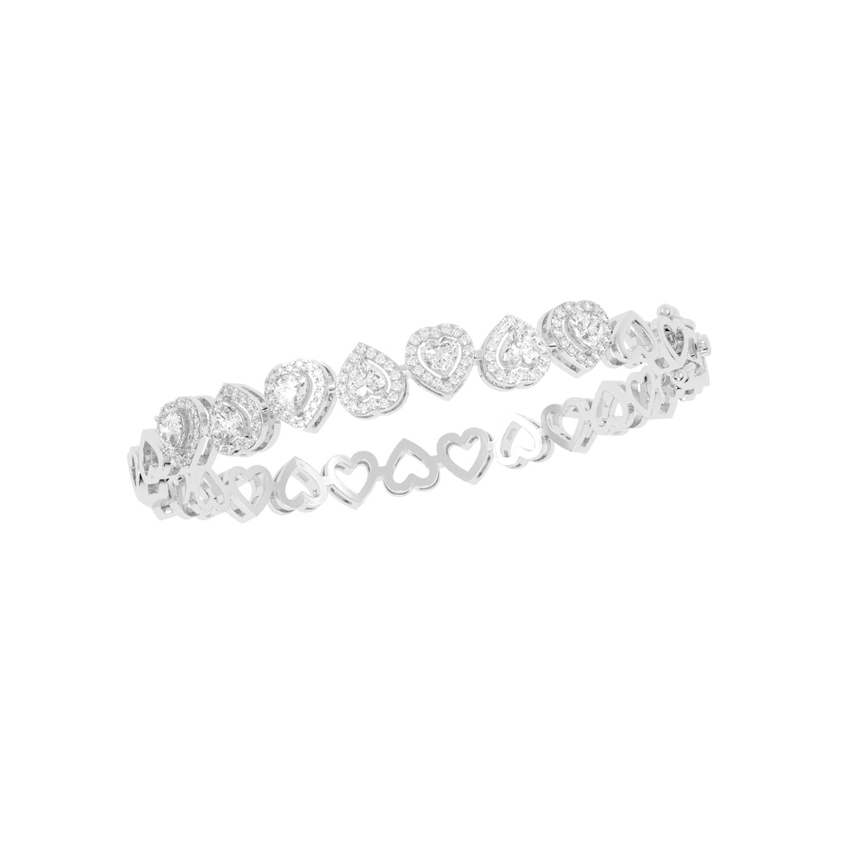Celara Bezel Heart Cut Kada Lab Diamond Bracelet