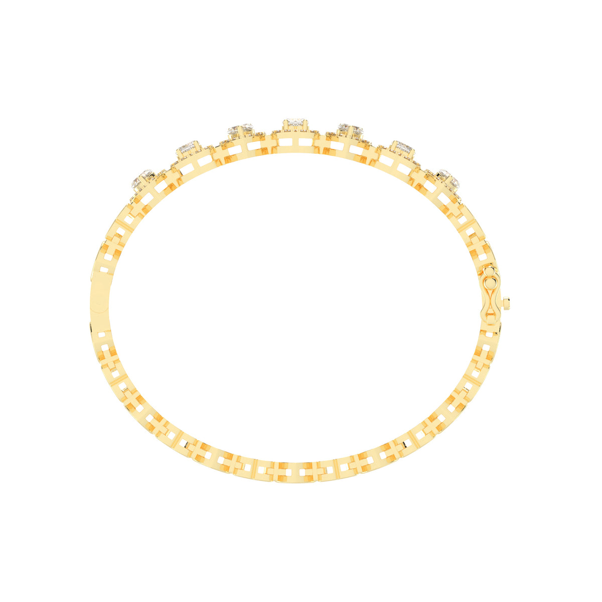 Celara Bezel Heart Cut Kada Lab Diamond Bracelet
