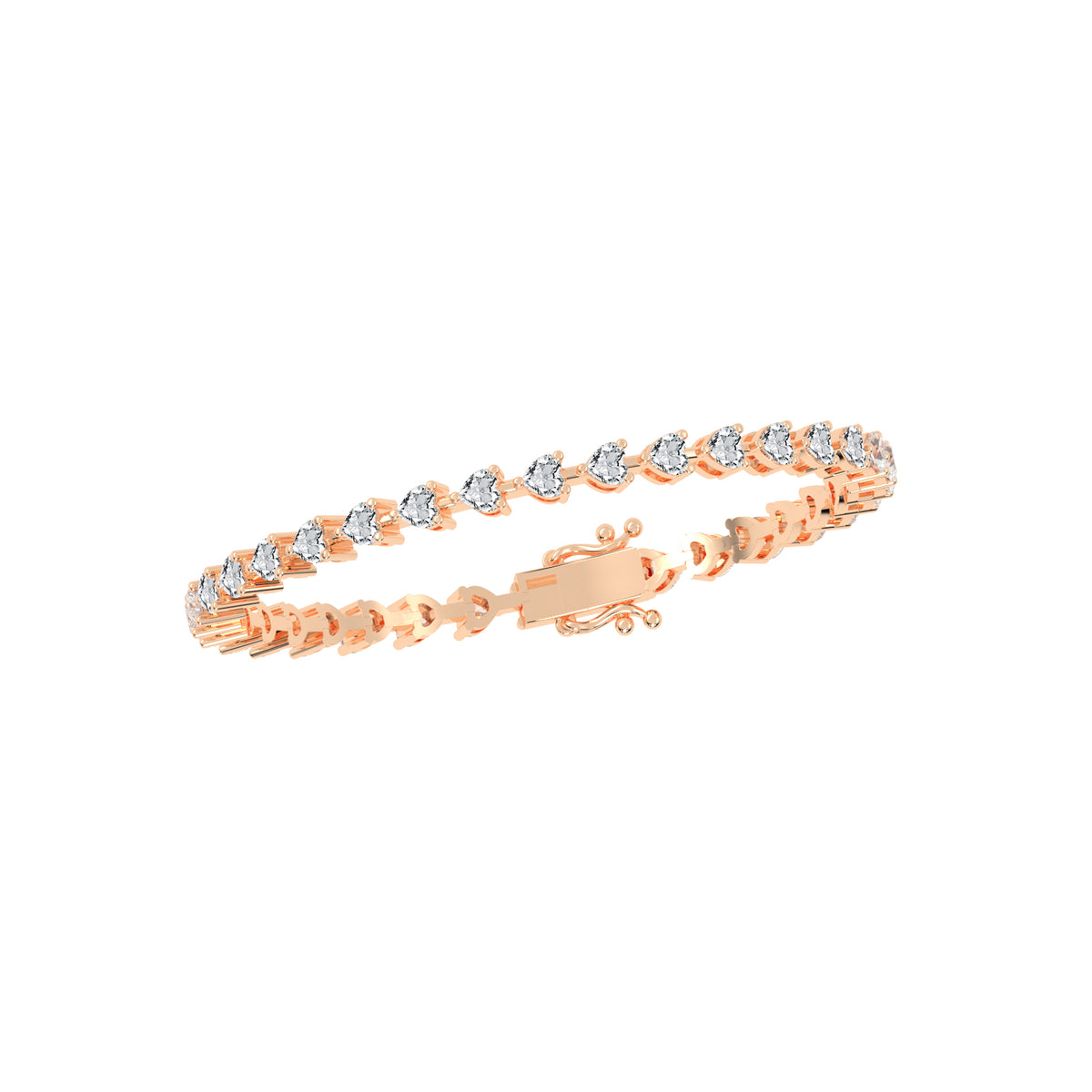 Nyssa Heart Cut Tennis Lab Diamond Bracelet