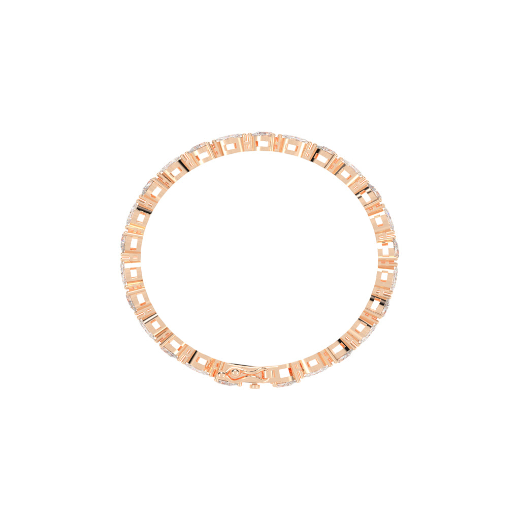 Rinna 3.75Ct Shared Setting Fancy Lab Diamond Bracelet