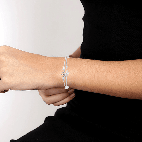 Orla Split Emerald Cut Kada Lab Diamond Bracelet