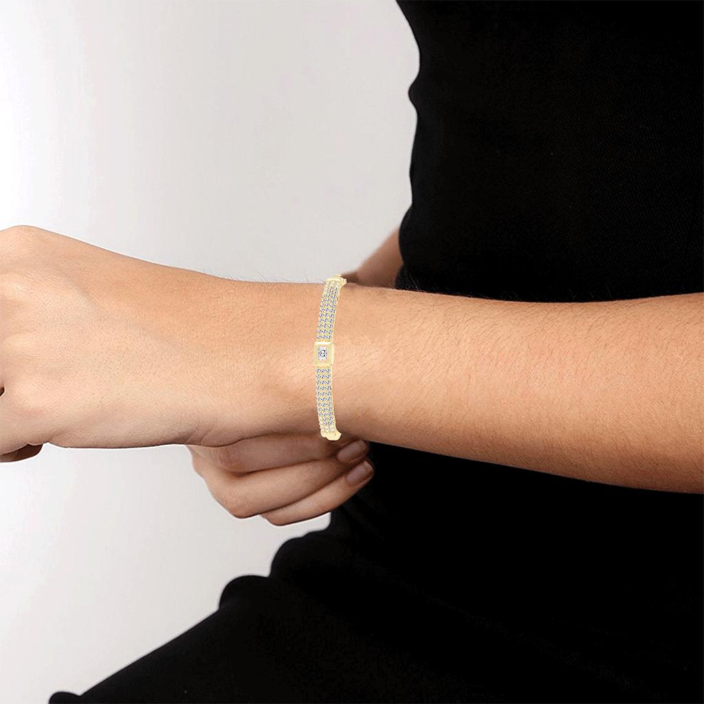 Eira 3Ct Four Row Radiant Cut Kada Lab Diamond Bracelet
