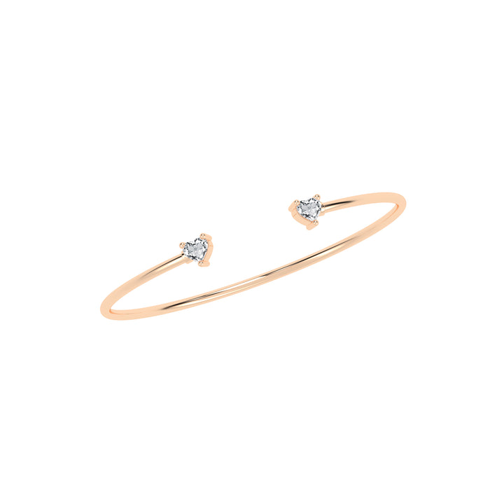Regal Three Prong Open Heart Delicate Lab Diamond Bracelet