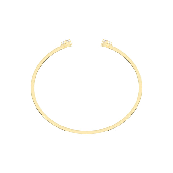 Regal Three Prong Open Heart Delicate Lab Diamond Bracelet