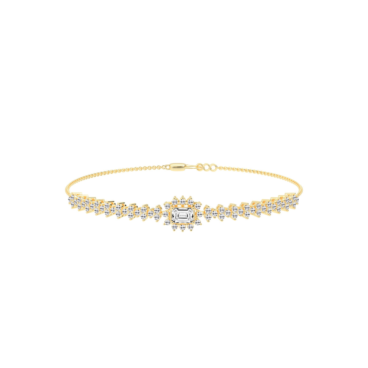 Delistreve Split Shank Round Cut Delicate Lab Diamond Bracelet