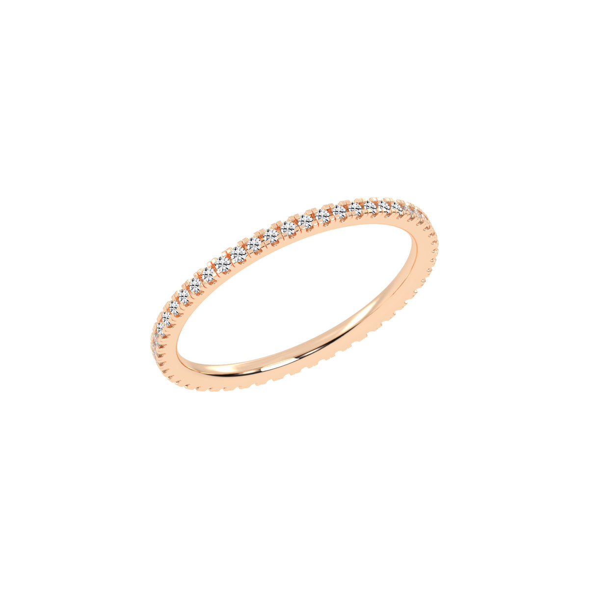 Lustria shared prong eternity lab diamond ring