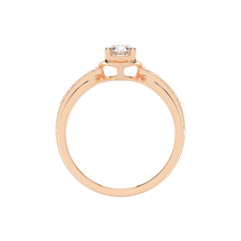 Triavell  Split shank oval cut classic lab diamond ring