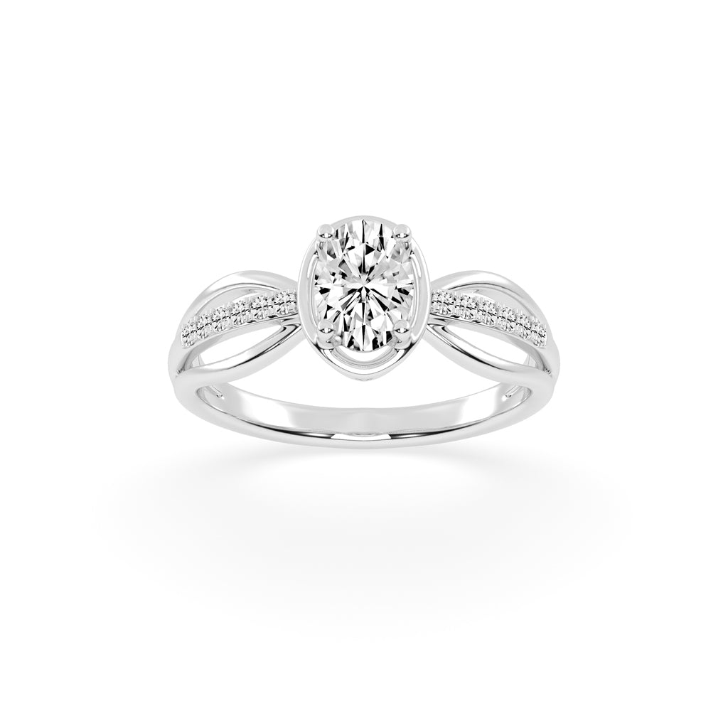 Triavell  Split shank oval cut classic lab diamond ring