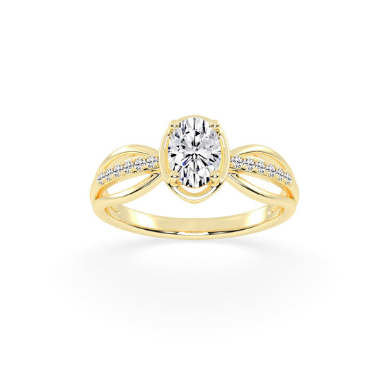 Triavell  Split shank oval cut classic lab diamond ring